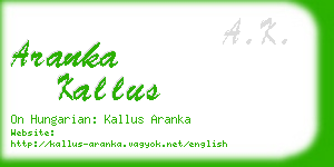 aranka kallus business card